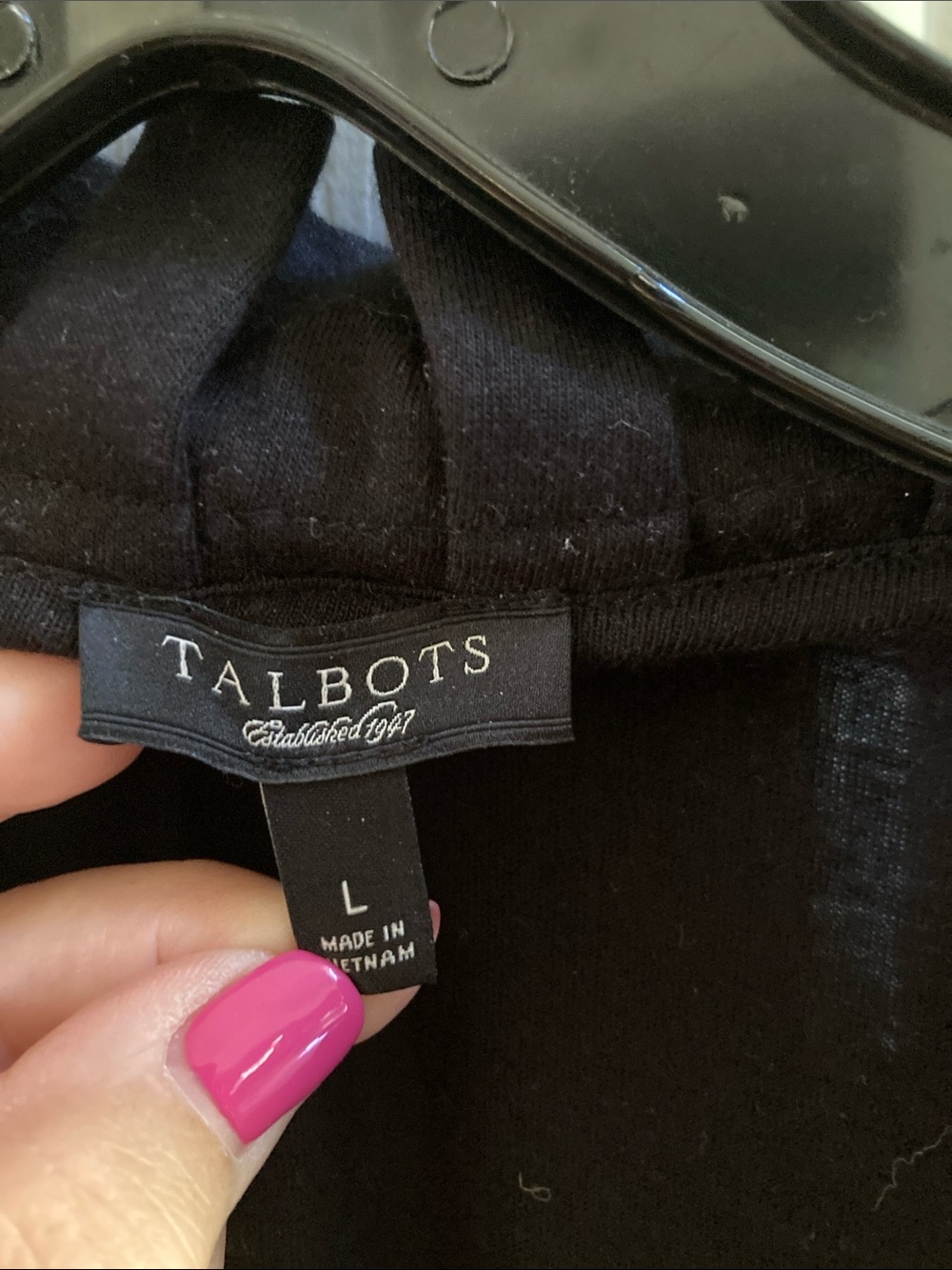 VGUC Talbots Black Ruffle V-Neck Top - Picture 2 of 4